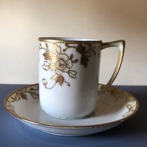 Antique piece of tea-cup and plate